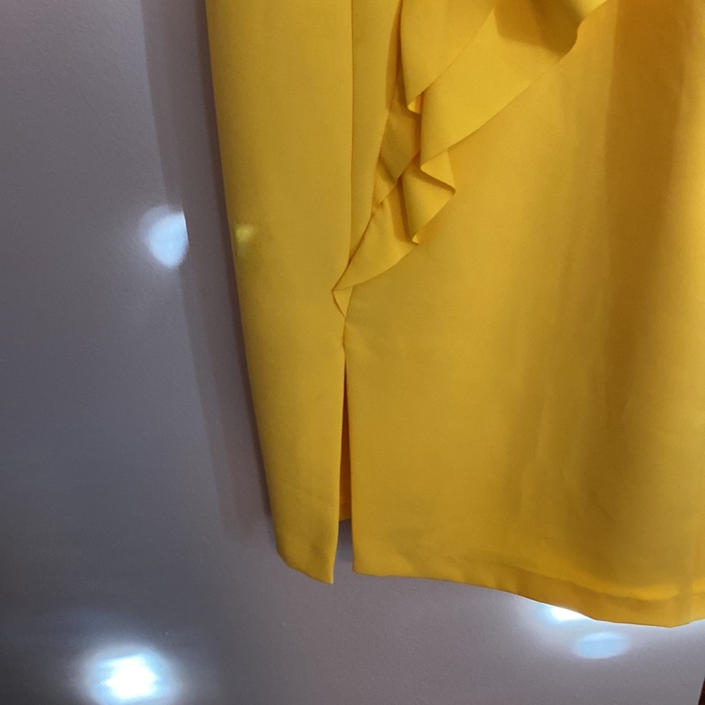 Yellow Dress with Ruffle Detail - Picture 3 of 6